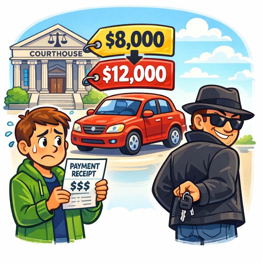 Car Allocation Scam Cartoon